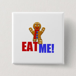 EAT ME! Gingerbread Man - Original Colors Button