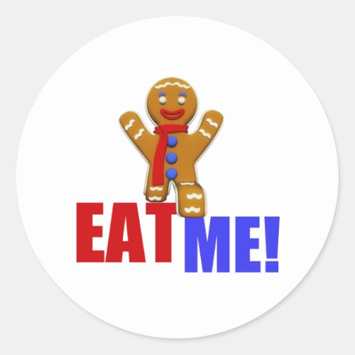 EAT ME Gingerbread Man _ Original Colors Classic Round Sticker