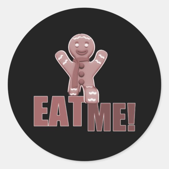EAT ME! Gingerbread Man - Red Classic Round Sticker