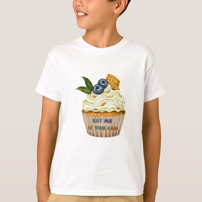 EAT ME IF YOU CAN humor cake diet  T-Shirt (Front)