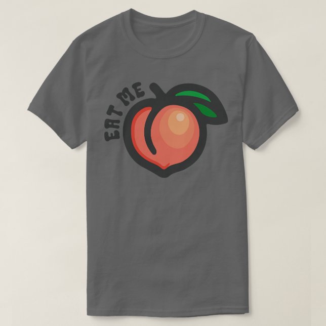 Eat Me Peach Emoji T-Shirt (Design Front)