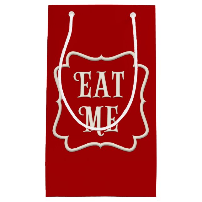 "Eat Me" Victorian Tea Party Classic Red Small Gift Bag (Front)