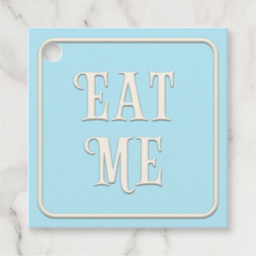 Eat Me Victorian Tea Party Pale Blue Square Favor Tags