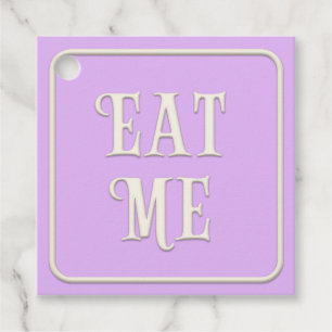 "Eat Me" Victorian Tea Party Pink Square Custom Favor Tags
