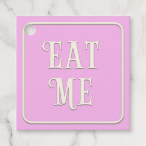 Eat Me Victorian Tea Party Pink Square Custom Favor Tags