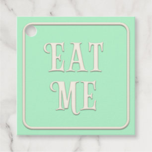 "Eat Me" Victorian Tea Party Purple Square Custom Favor Tags