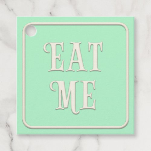 Eat Me Victorian Tea Party Purple Square Custom Favor Tags