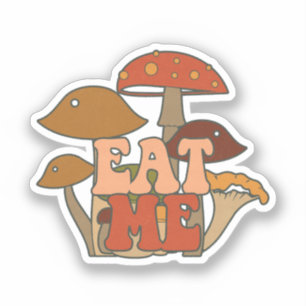 "Eat Me" – Whimsical Mushroom Design Sticker