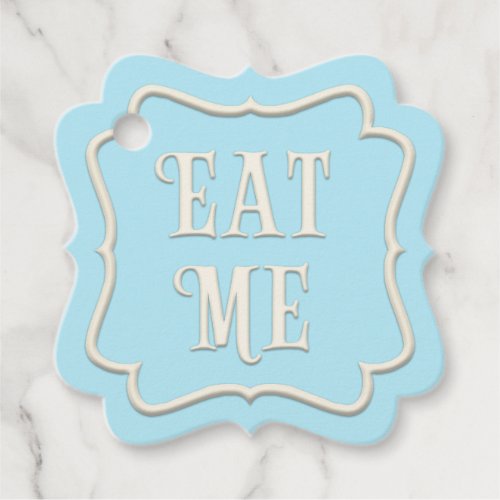 Eat Me Wonderland Tea Party Blue Personalized Favor Tags