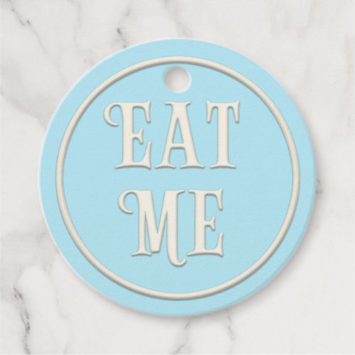 Eat Me Wonderland Tea Party Blue Personalized Favor Tags