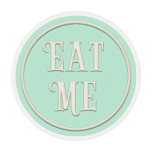 "Eat Me" Wonderland Tea Party Pastel Green Edible Frosting Rounds
