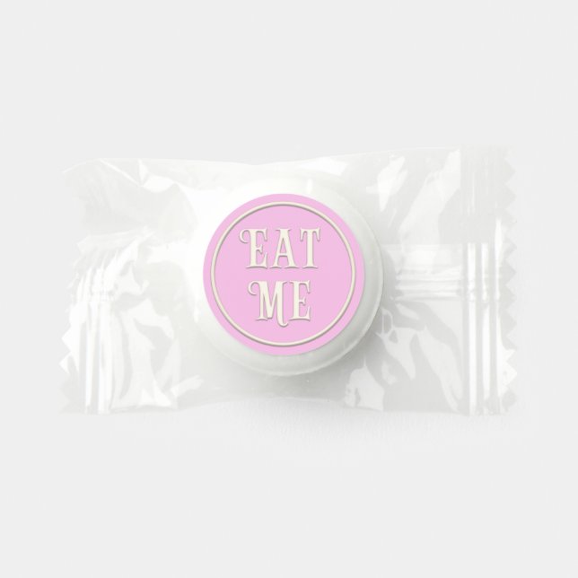"Eat Me" Wonderland Tea Party Pastel Pink Life Saver® Mints (Front)