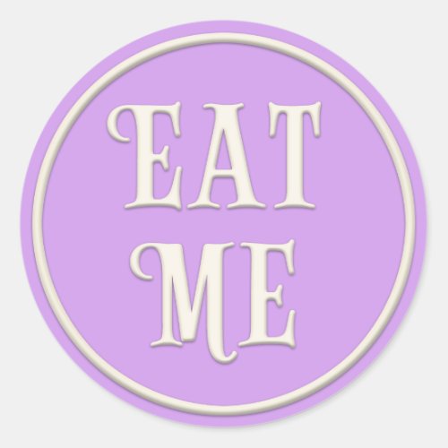 Eat Me Wonderland Tea Party Pastel Purple Classic Round Sticker