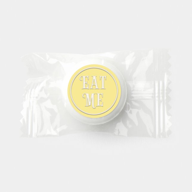 "Eat Me" Wonderland Tea Party Pastel Yellow Life Saver® Mints (Front)