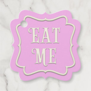 "Eat Me" Wonderland Tea Party Pink Personalized Favor Tags