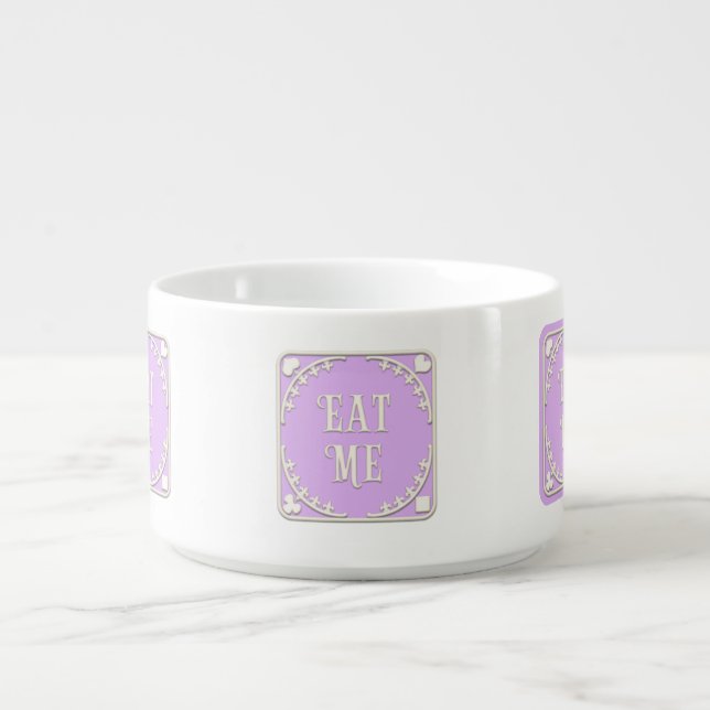 "Eat Me" Wonderland Tea Party Purple Emblem Bowl (Center)