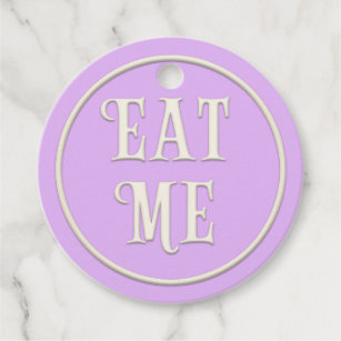 "Eat Me" Wonderland Tea Party Purple Personalized Favor Tags