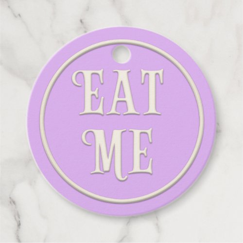 Eat Me Wonderland Tea Party Purple Personalized Favor Tags