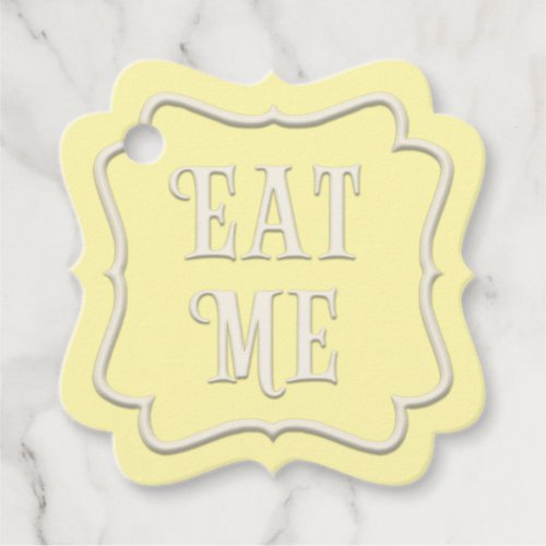 Eat Me Wonderland Tea Party Yellow Personalized Favor Tags