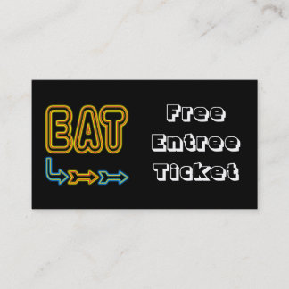 Eat Meal Ticket Custom Business Card Template