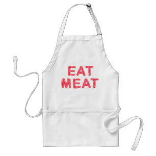 Eat meat meaty text adult apron