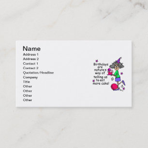 Eat More Cake Birthday Humor Business Card