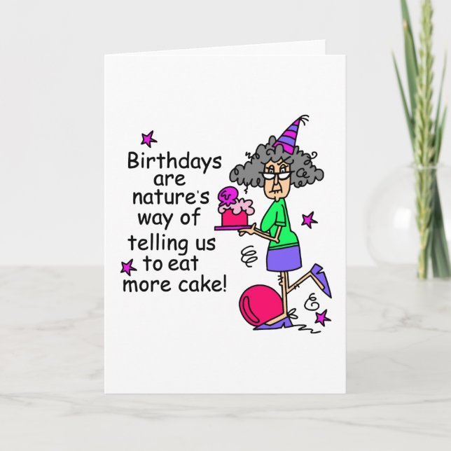 Eat More Cake Birthday Humor Card (Front)
