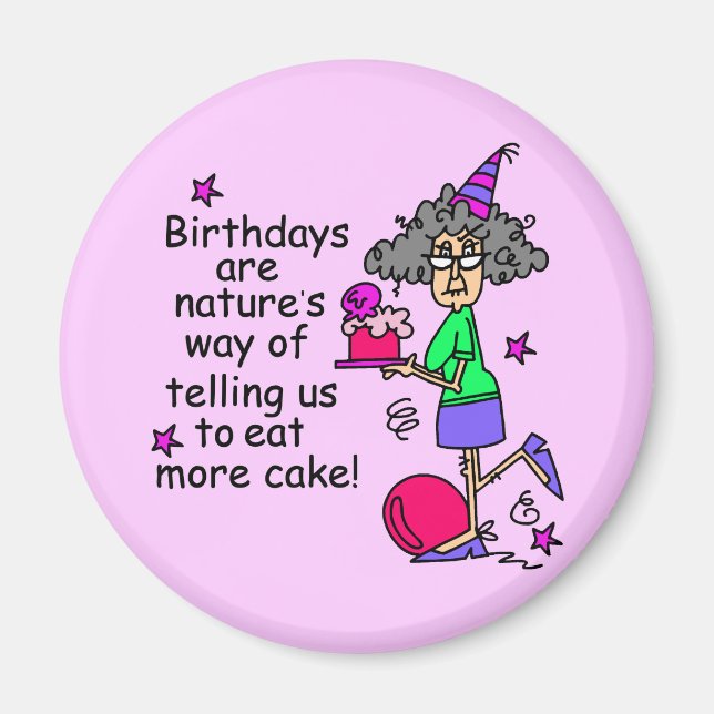 Eat More Cake Birthday Humor Magnet (Front)