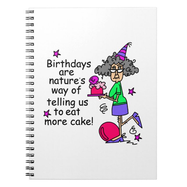 Eat More Cake Birthday Humor Notebook (Front)