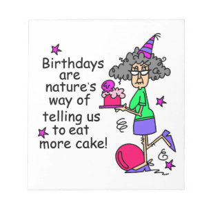Eat More Cake Birthday Humor Notepad