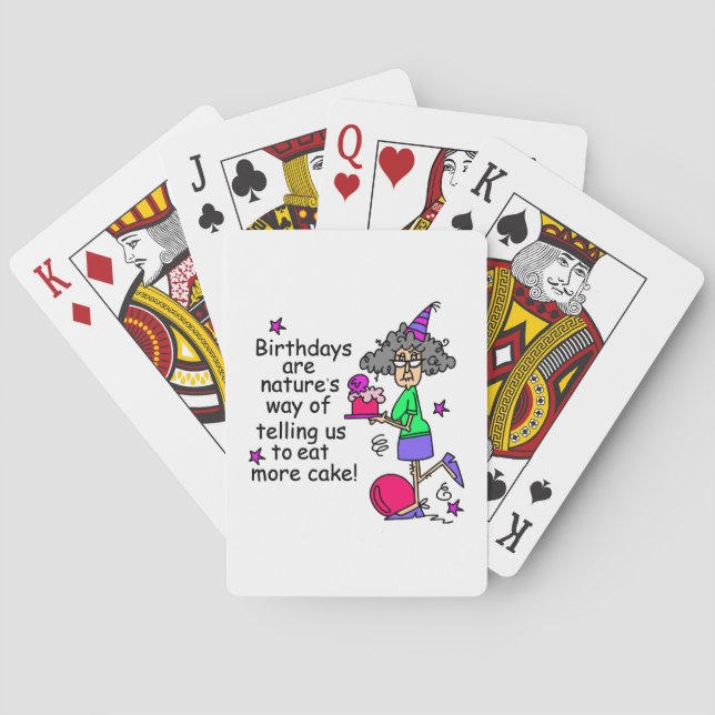 Eat More Cake Birthday Humor Poker Cards (Back)