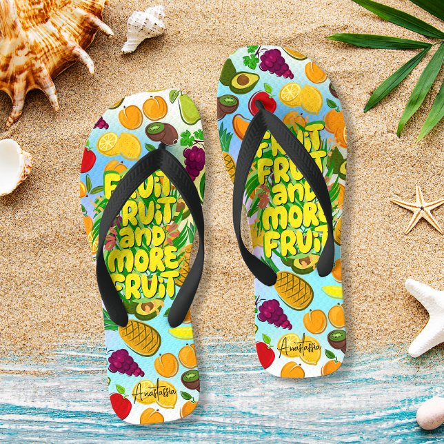 Eat more fruit | motivational healthy food yoga flip flops (Creator Uploaded)