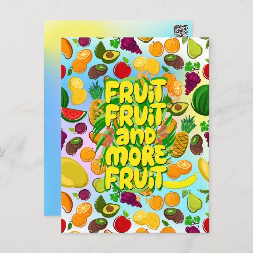 Eat more fruit  motivational healthy food yoga postcard