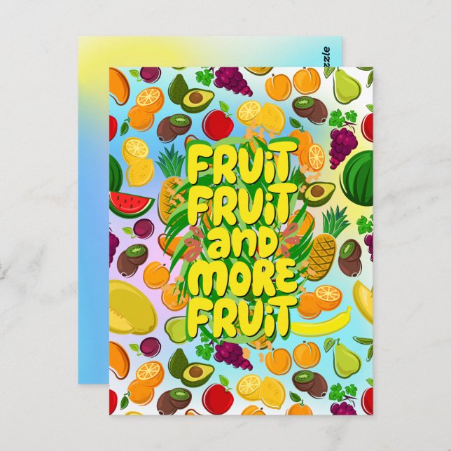 Eat more fruit | motivational healthy food yoga postcard (Front/Back)