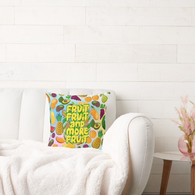 Eat more fruit | motivational healthy food yoga throw pillow (Couch)