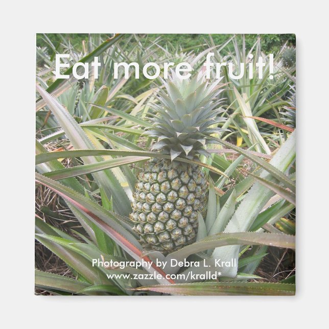 Eat More Fruit! Pineapple Magnet (Front)