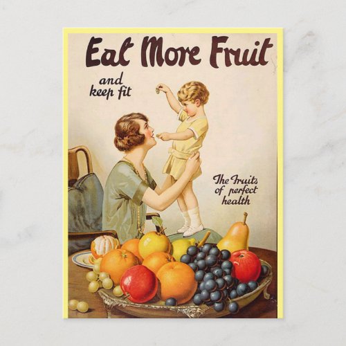 EAT MORE FRUIT postcard