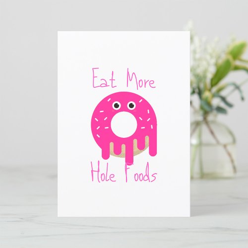 Eat More Hole Foods Pink Donut Invitation