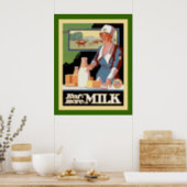Eat More Milk ~ Vintage Advertising Poster (Kitchen)