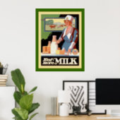 Eat More Milk ~ Vintage Advertising Poster (Home Office)