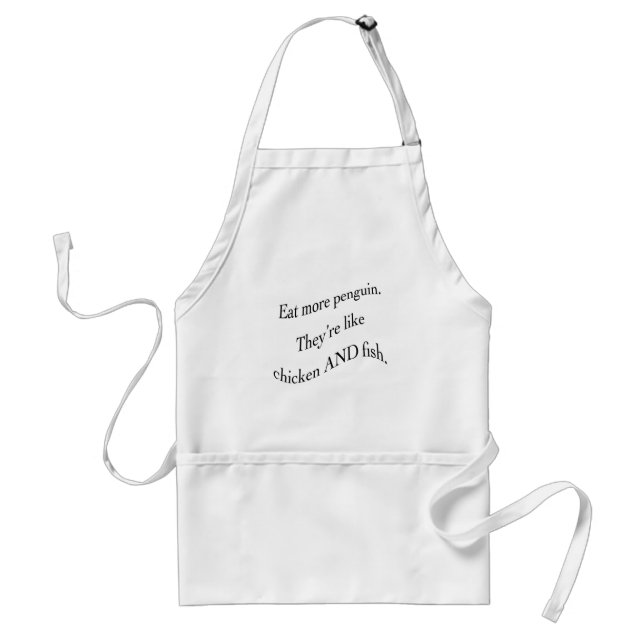eat more penguin apron. adult apron (Front)