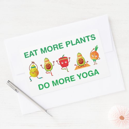 Eat More Plants Do more Yoga Rectangular Sticker