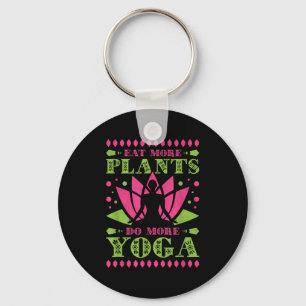 Eat More Plants Do More Yoga, Vegan Keychain