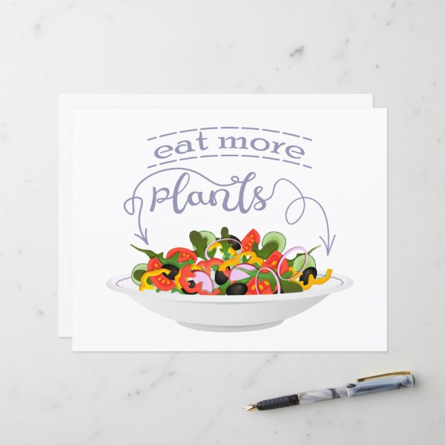 Eat more plants fresh salad motivation lettering (Front/Back In Situ)