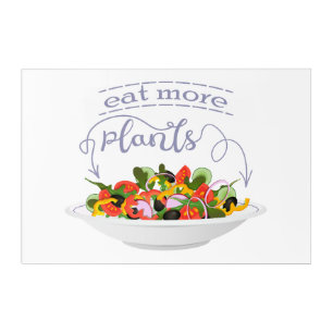 Eat more plants fresh salad motivation lettering acrylic print