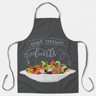 Eat more plants fresh salad motivation lettering apron