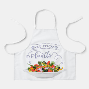 Eat more plants fresh salad motivation lettering apron