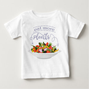 Eat more plants fresh salad motivation lettering baby T-Shirt