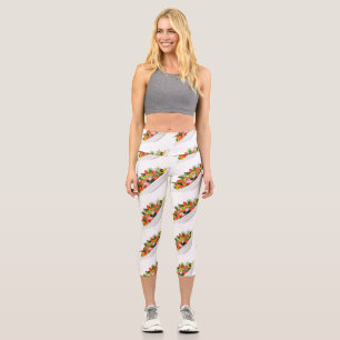 Eat more plants fresh salad motivation lettering capri leggings