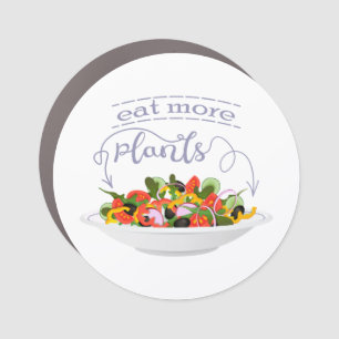 Eat more plants fresh salad motivation lettering car magnet